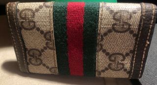 VINTAGE GUCCI LEATHER AND CANVAS GUCCISSIMO KEY HOLDER 2