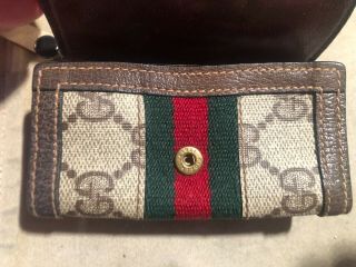 VINTAGE GUCCI LEATHER AND CANVAS GUCCISSIMO KEY HOLDER 3