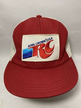 Vintage Rc Cola Mesh Foam Patch Hat Trucker Snapback Royal Crown Soda Pop Coca