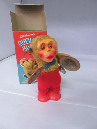 Vintage Clockwork Brand Musical Monkey Dancing Toy Wind Up 735