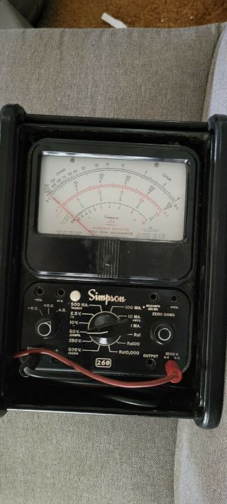 Simpson 1000v 10a 20m Ohms 260 - 8 Electric Analog Multimeter