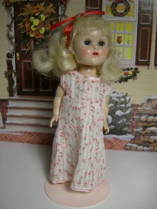Vintage Vogue Ginny Doll Made Usa Pink Flowered Night Gown