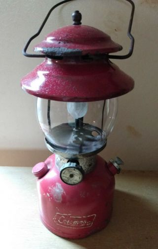 Vintage Coleman Lantern 5 - 1979 Model 200a Red With Globe (small Crack)