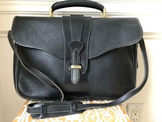 Vintage Dooney & Bourke All Weather Leather Briefcase/messenger Bag,  Black