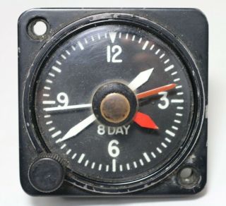 Vintage 8 Day Aircraft Airplane Cockpit Clock - - Wound Tight