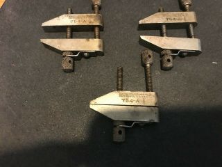 3 Vintage (usa) Brown And Sharpe Machinist Parallel Clamps 754 A - 5/8