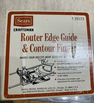 Vintage Craftsmen Router Edge Guide & Contour Finger 9 - 25173 Made In The Usa Jig