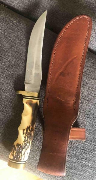 Vintage Schrade Usa 153uh Golden Spike Hunting Survival Knife