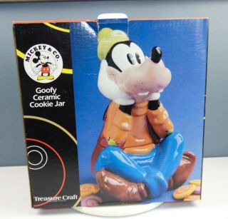 Vintage Goofy Cookie Jar Boxed Treasure Craft Disney Mickey & Co