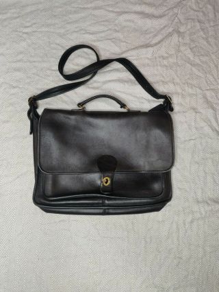Vintage Coach Beekman Briefcase Black Leather Laptop Messenger Bag