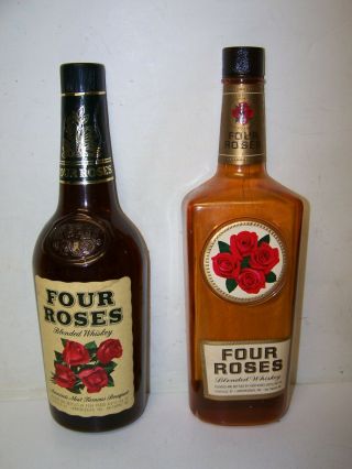 Vintage Four Roses Whiskey 1/2 Bottle Displays Signs Claremould Plastics