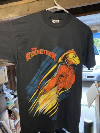 Vtg 90s The Rocketeer Movie Promo T Shirt Mens Size M Disney Single Stitch