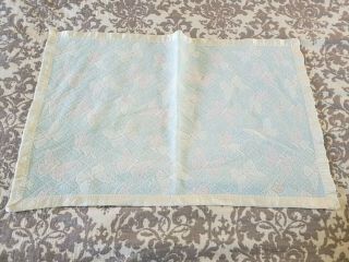 Vintage Baby Acrylic Blanket With Satin Trim Butterfly Blue And Pink