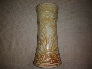 Antique Vintage 1914 Weller Clinton Ivory Vase 9.  5 Inches