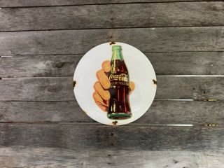 Vintage Porcelain Coca - Cola Gas And Oil Sign