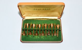 24k Gold Plated Golf Tees In Vintage Box,  Set Of 12