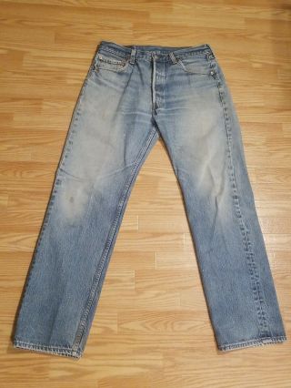 Vintage Levis 501xx Blue Jeans 35x34 Tag Measures 32x30 Button Fly Usa