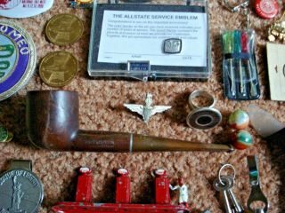 Vintage Junk Drawer Pocket Watches,  Pins,  Buttons,  Pipes 2