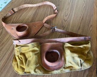 Two Vintage Leather Deep Sea Fishing Fighting Belt Harness Holster Ruff N Ready