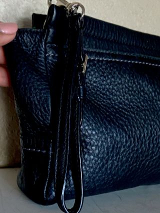 Coach Vintage Black Leather Turnlock Wristlet Bag Clutch Handbag Wallet 3