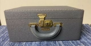 Vintage Luce Train/makeup Case - Gray Colored W/ Brass Lock No Key No Mirror