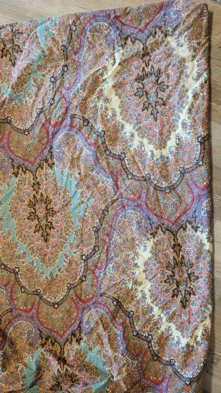 Rare Polo Ralph Lauren Vintage Paisley Full Sized Fitted Sheet Floral Usa Made