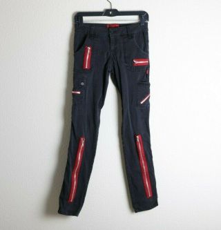 Vintage 90s 00s Tripp Nyc Goth Bondage Black Skinny Jeans Pants