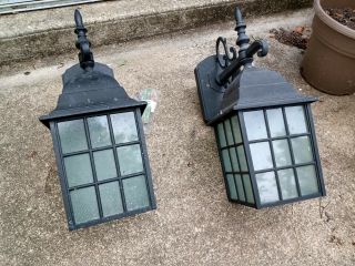 Pair Outdoor Coach Light Vintage Fixture Lantern Porch Patio Matt Black