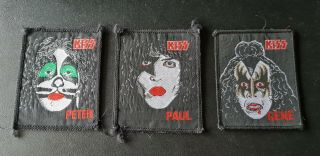 Kiss Memorabilia - Vintage - Set Of 3 Patches - Solo Albums - Rare