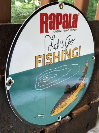 VINTAGE RAPALA FISHING LURES PORCELAIN BAIT FISH TACKLE ADVERTISE SIGN 2