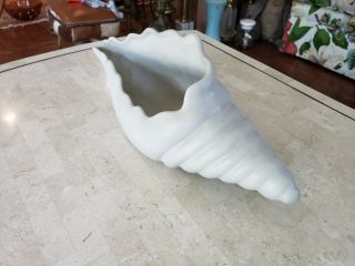 Vintage Handmade 15 " Long Gray Van Briggle Seashell Shell Planter Pot Vase Bowl