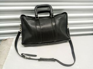 Vintage Coach Black Leather 5296 Briefcase Messenger Bag