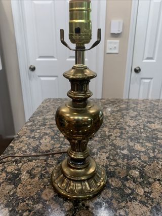 Vintage Mcm Brass Hollywood Regency Lamp Trophy Urn Drapery Desk Table Small