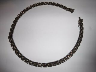 Vintage Sterling Silver 17 " Italian 8 Mm Panther Link Necklace 24.  9 Grams