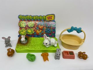 Vintage 1993 Littlest Pet Shop Lps Mommy And Baby Bunnies Toy Set By Kenner