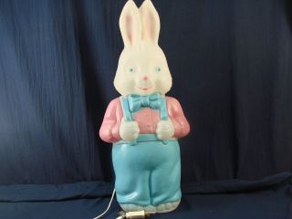 Vintage Carolina Enterprises Plastic Blow Mold Mr.  Easter Bunny Rabbit 1994
