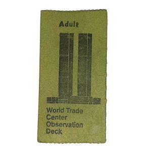 Vintage World Trade Center Wtc Green Observation Deck Ticket