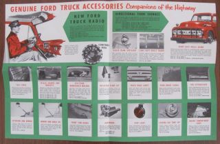 Vintage 1950s Ford Truck Accessories Sales Brochure Trucking Cab Trailer