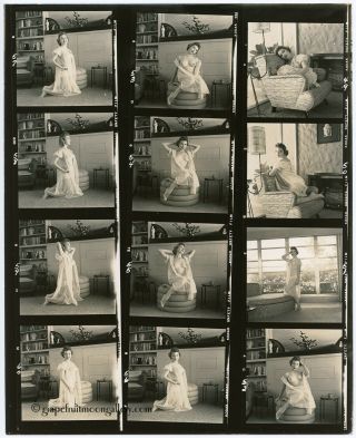 1950s Bunny Yeager Contact Sheet Photo 12 Frames Lucy Baron Around The House