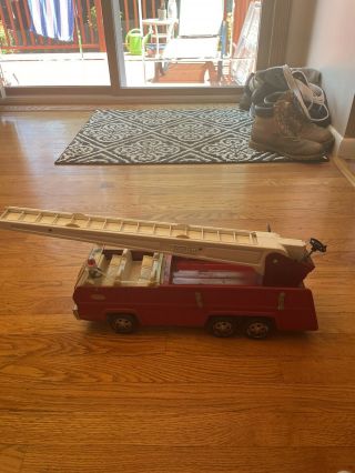 Vintage Tonka Usa Fire Engine Truck With Extendable Ladder Missing Side Ladder