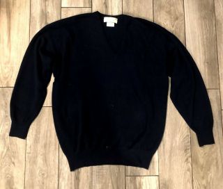 Hardenglen Vintage Pure Cashmere Made In Scotland V - Neck Men 