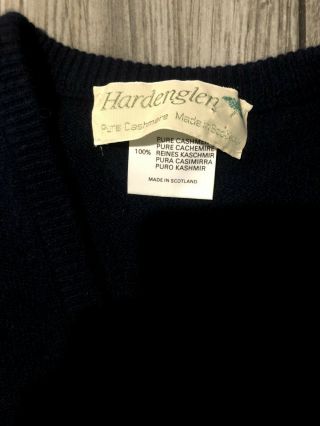Hardenglen Vintage Pure Cashmere Made in Scotland V - Neck Men ' s Sweater Size M 3