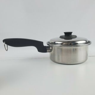 Deluxe Permanent Vintage Stainless Steel Multicore 1 Qt Saucepan W/lid Pot