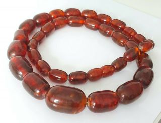 Vintage Large Graduated Natural Baltic Amber Bead Necklace 31 " 120g
