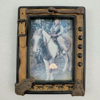 Vintage Equestrian Horse Bit Bridle Picture Photo Frame Rare Find