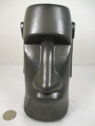 Vintage Easter Island Head Tiki Mug Ceramic Black The Fireside Moai Omc 7.  5 "