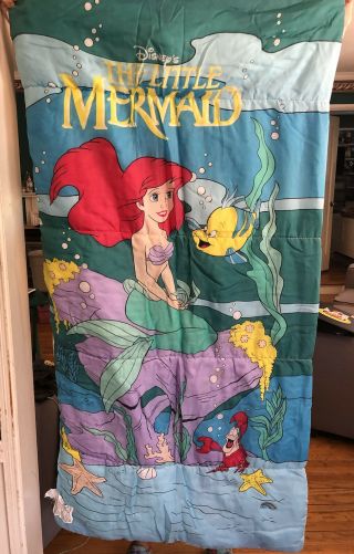 Disney The Little Mermaid Childs Sleeping Bag Vintage 1990 