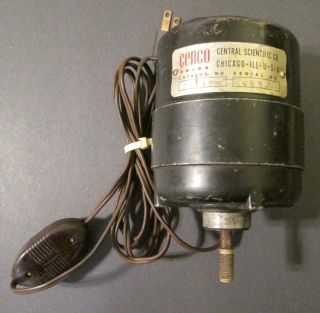 Vintage Cenco Central Scientific Co.  General Electric Motor W/switch Usa