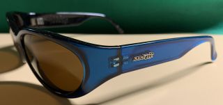Vintage Arnette Hoodoo Sunglasses Blue/black Frames W/amber Lenses Unisex Italy