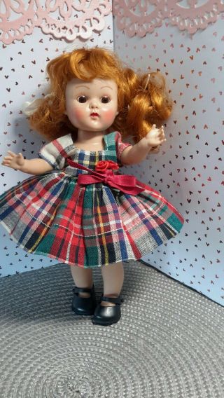 Vintage Vogue Ginny Doll Sweet Red Plaid Cotton Tagged Dress & Pants (no Doll) ❤